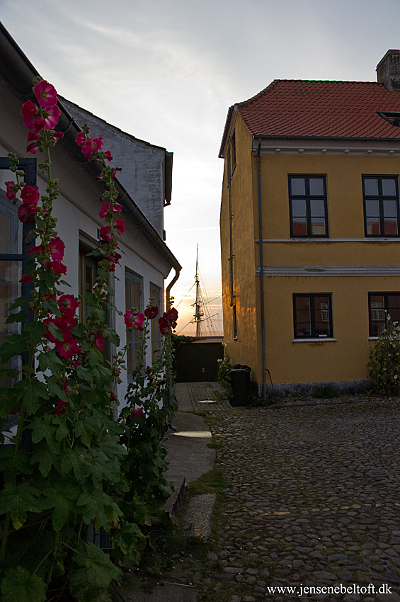 IMGP3555.jpg - UGE 31: Kik til fregatten ylland fra Torvet, Ebeltoft.